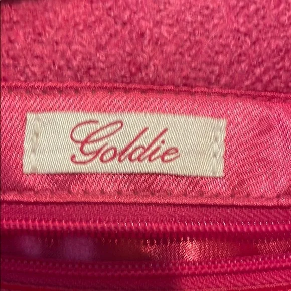 Goldie Pink Shoulder Bag with Chain-Link Handles and Decorative Embellishment - Picture 2 of 12